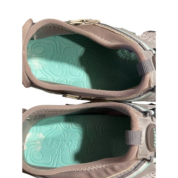 Jsport by Jambu Water-Ready Slip-On Women Shoes 7.5M Gray/Teal Mesh Vegan Upper - Picture 6 of 13